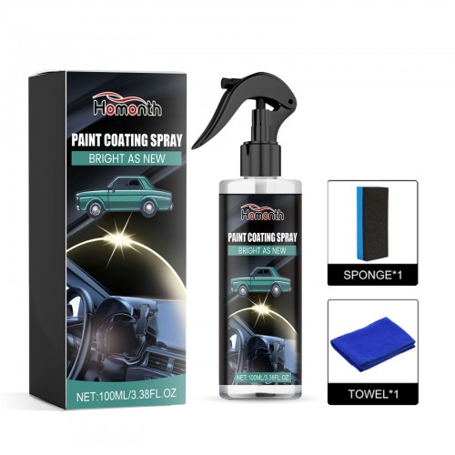 Homonth Car Paint Coating Spray Effortless Car Wax for Long-Lasting Hydrophobic Polish, Waterless Wash & Sealant for Enhanced Paint Protection 100ml